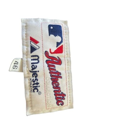 Majestic MLB Mens Blue Milwaukee Brewers Baseball Mesh Jersey Pullover Size 46 - Picture 5 of 9